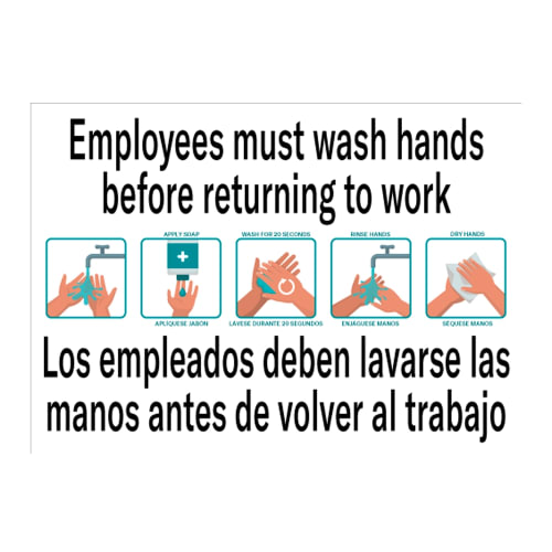 Cartel con Leyenda "Employees Must Wash Hands"